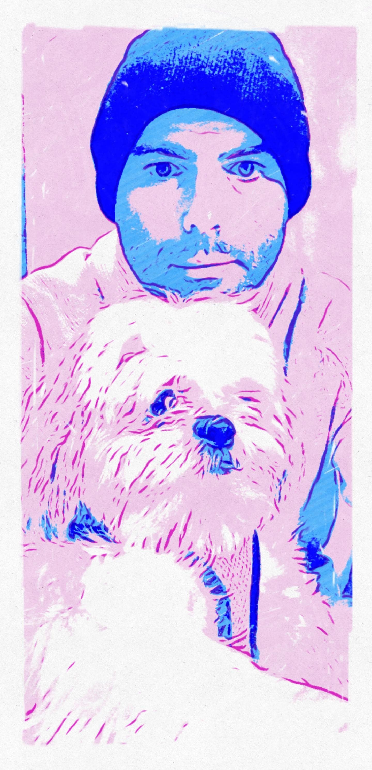 Donald E Frederick with his dog Buddy